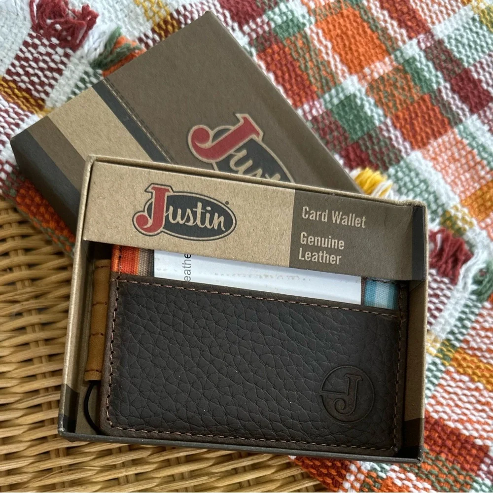 Justin Boots Multicolor Striped Leather Card Holder